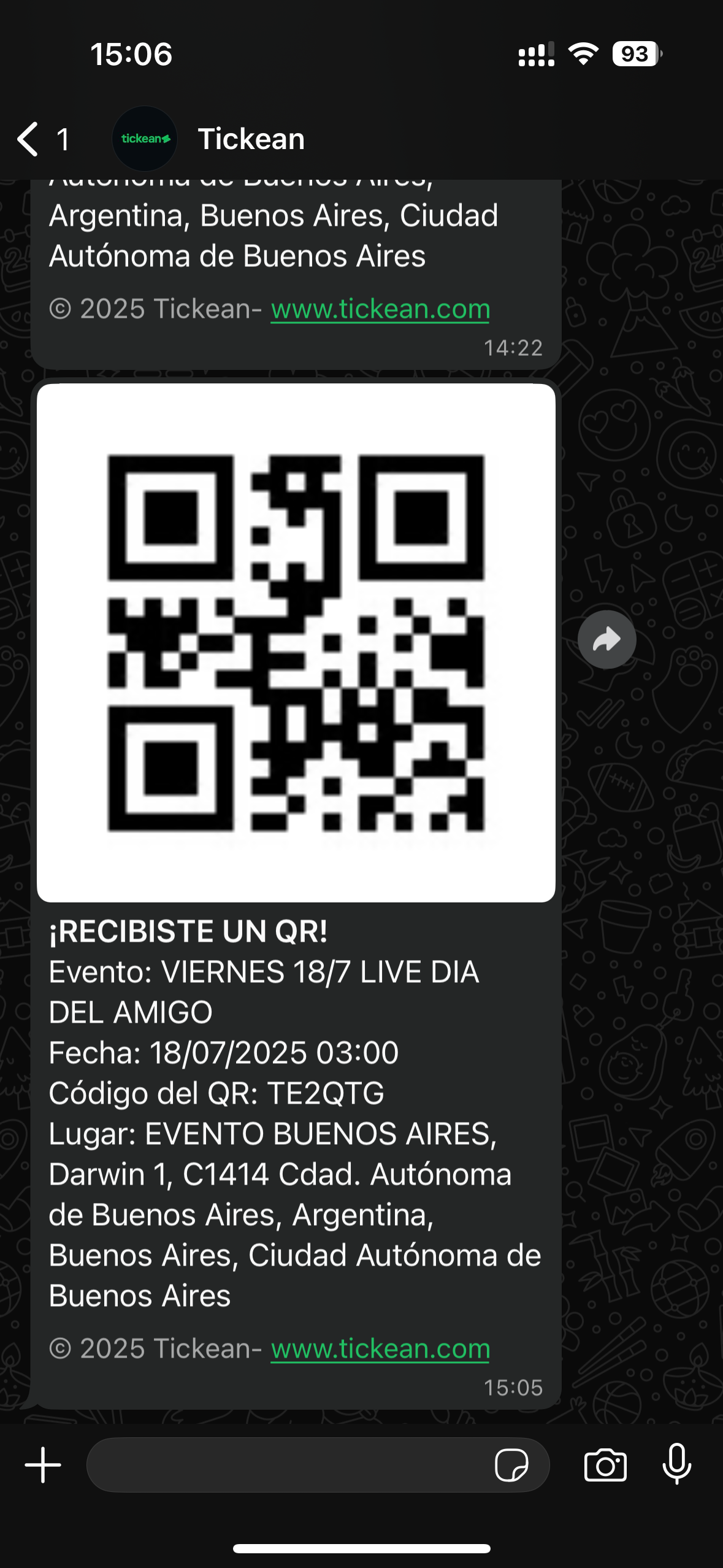 Distribución de entradas QR por WhatsApp