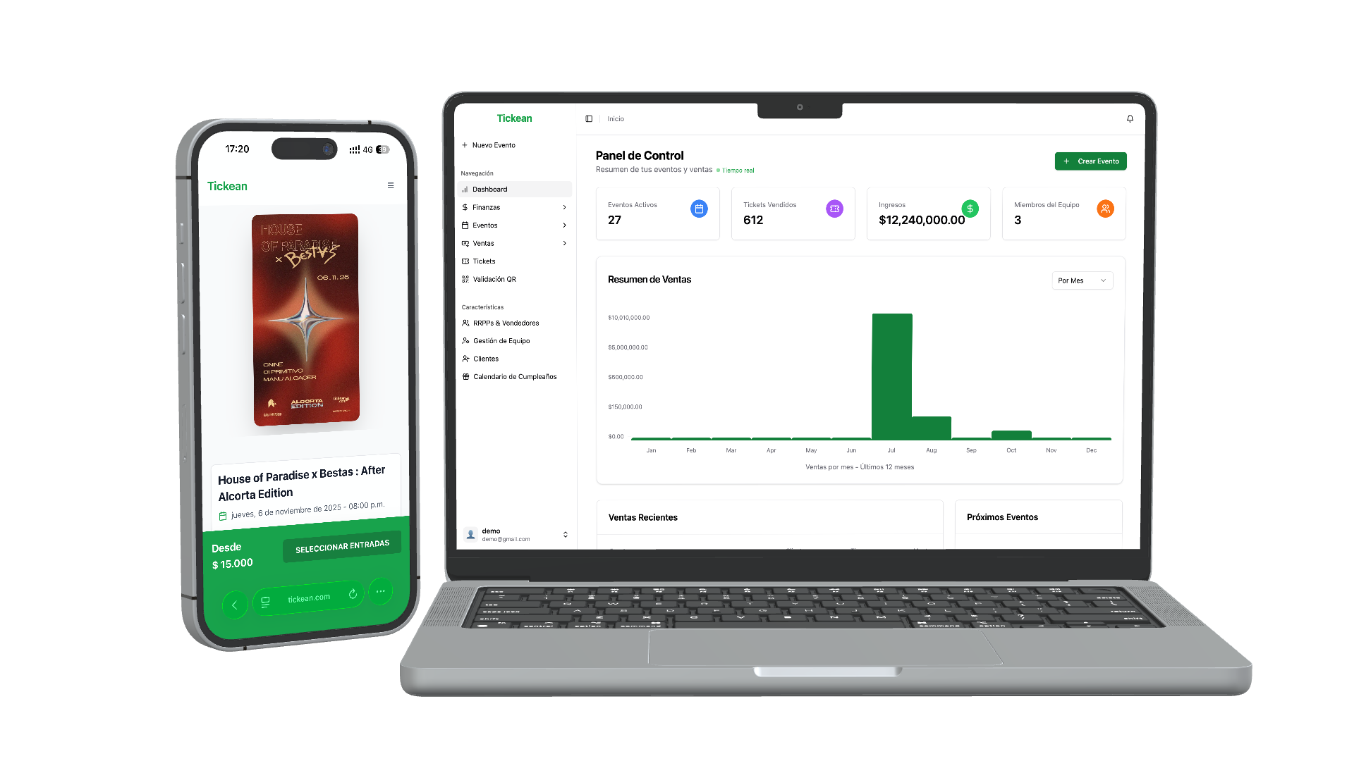 Tickean en dispositivos móviles